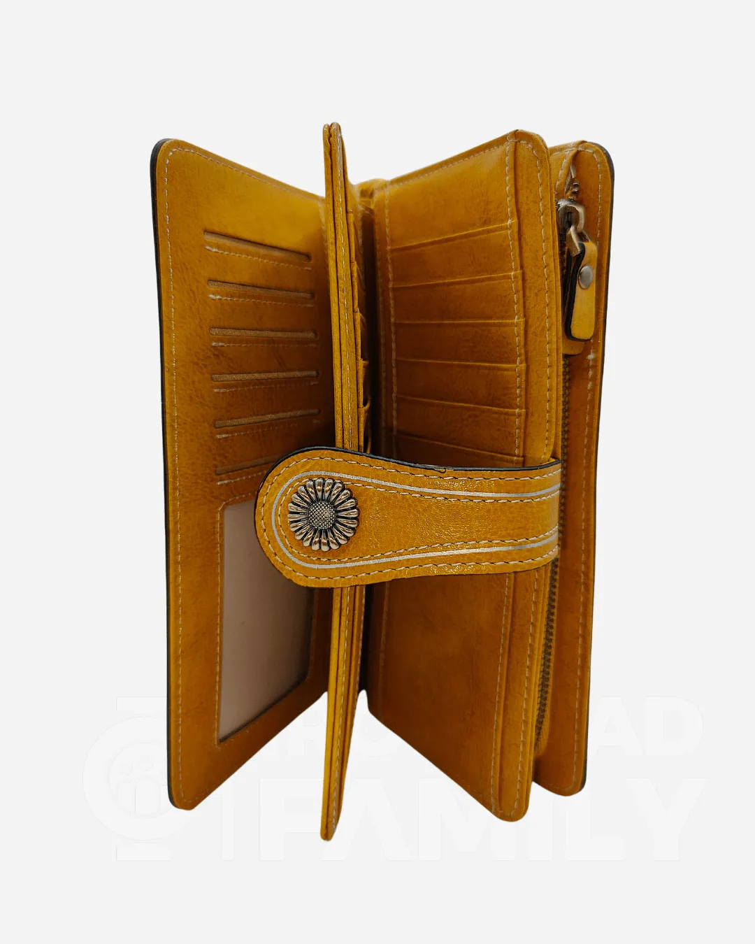 RFID Blocking Large Capacity Leather Wallet w/ Lanyard