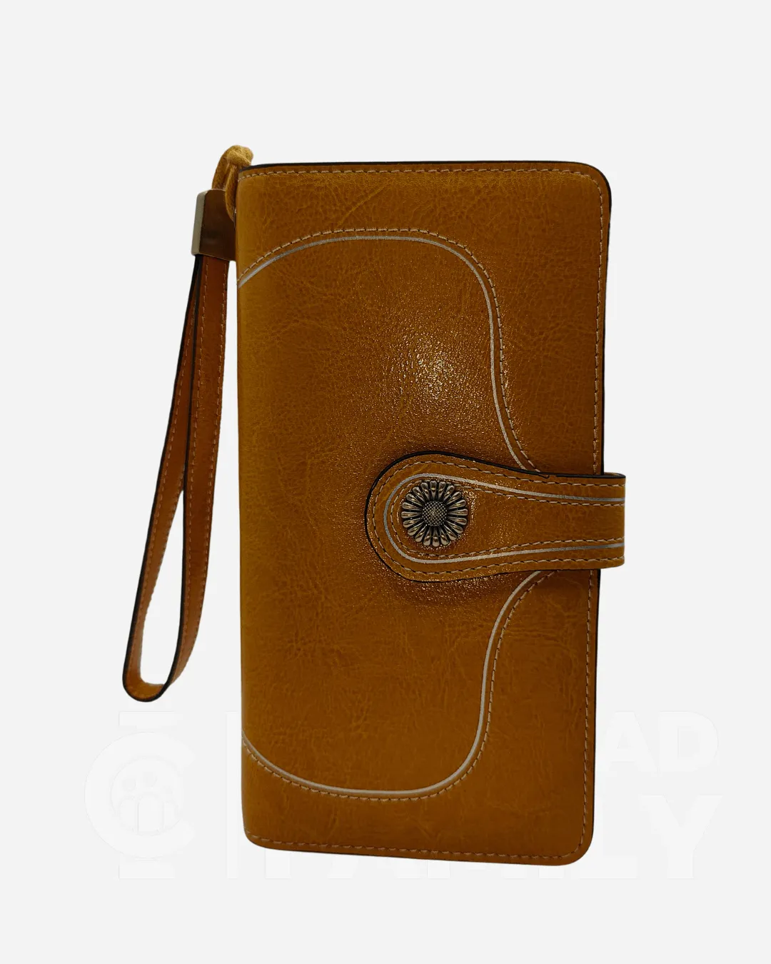 RFID Blocking Large Capacity Leather Wallet w/ Lanyard