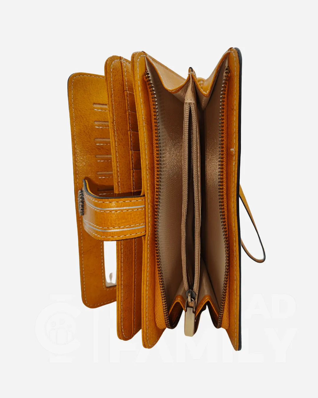 RFID Blocking Large Capacity Leather Wallet w/ Lanyard