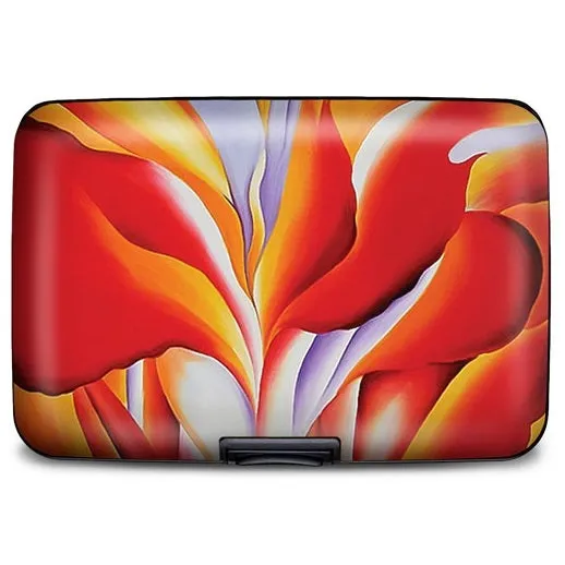 RFID Secure Armored Wallet Georgia O'Keeffe Red Canna