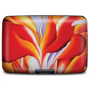 RFID Secure Armored Wallet Georgia O'Keeffe Red Canna