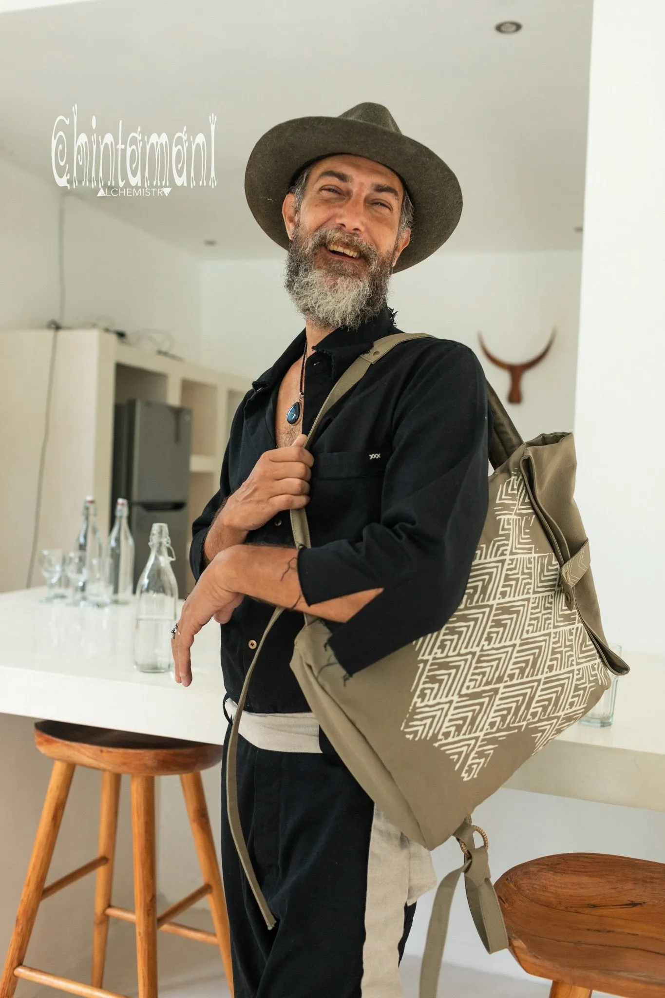 Rolltop Canvas Backpack Unisex / Olive