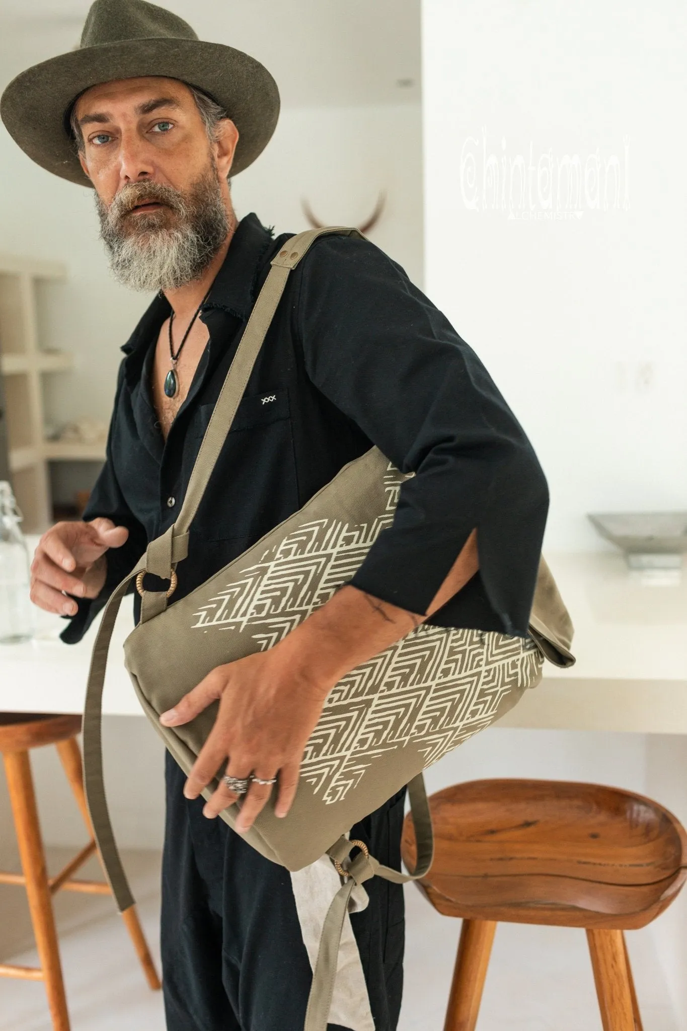 Rolltop Canvas Backpack Unisex / Olive