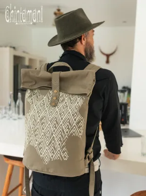 Rolltop Canvas Backpack Unisex / Olive