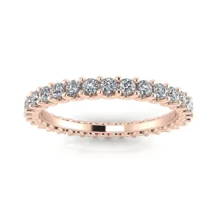 Round Brilliant Cut Diamond Shared Prong Set Eternity Ring In 14k Rose Gold  (0.52ct. Tw.) Ring Size 9