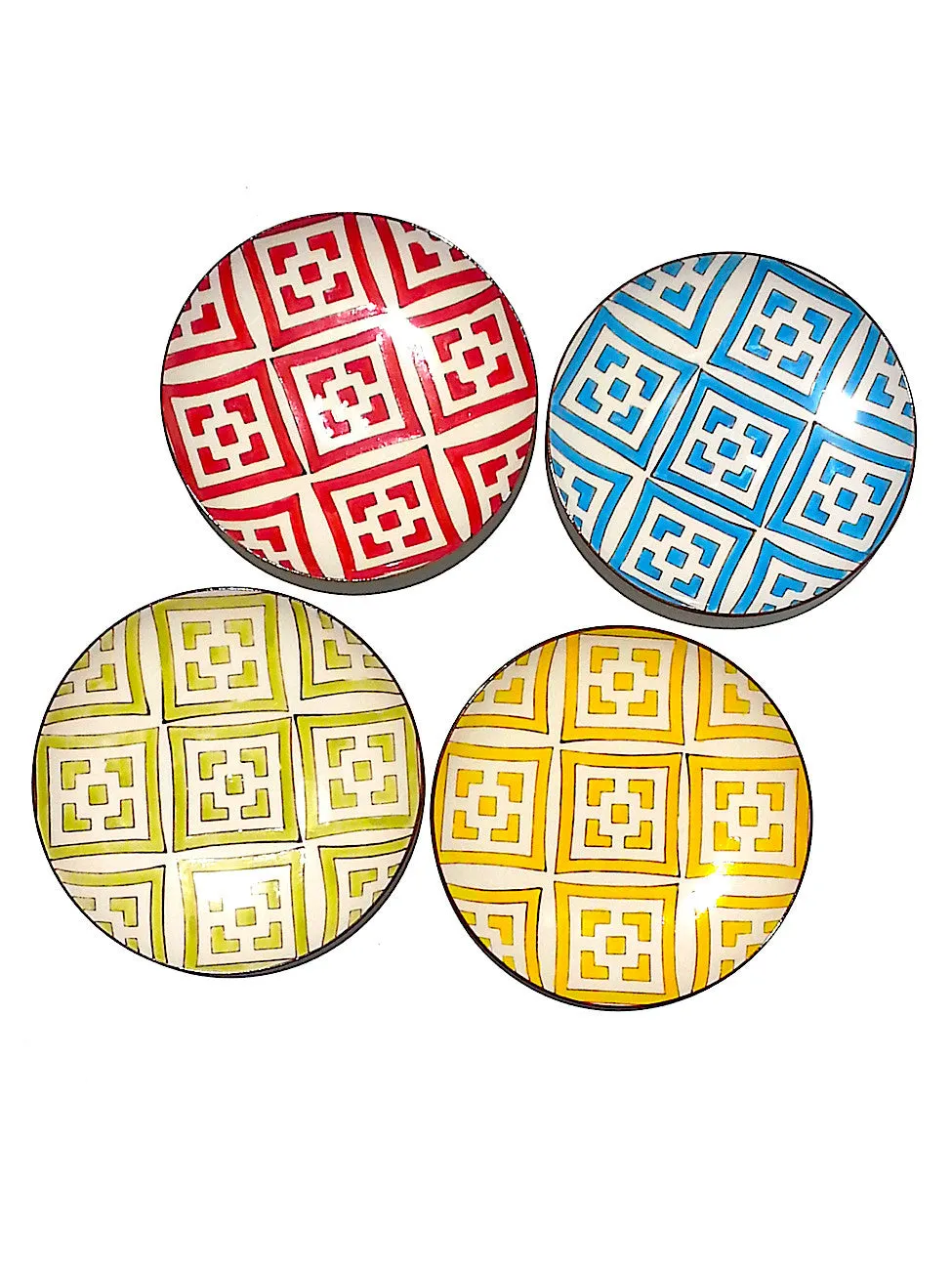Salad Plate Block Design Set Of 4