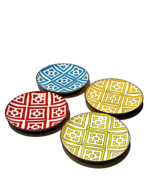 Salad Plate Block Design Set Of 4