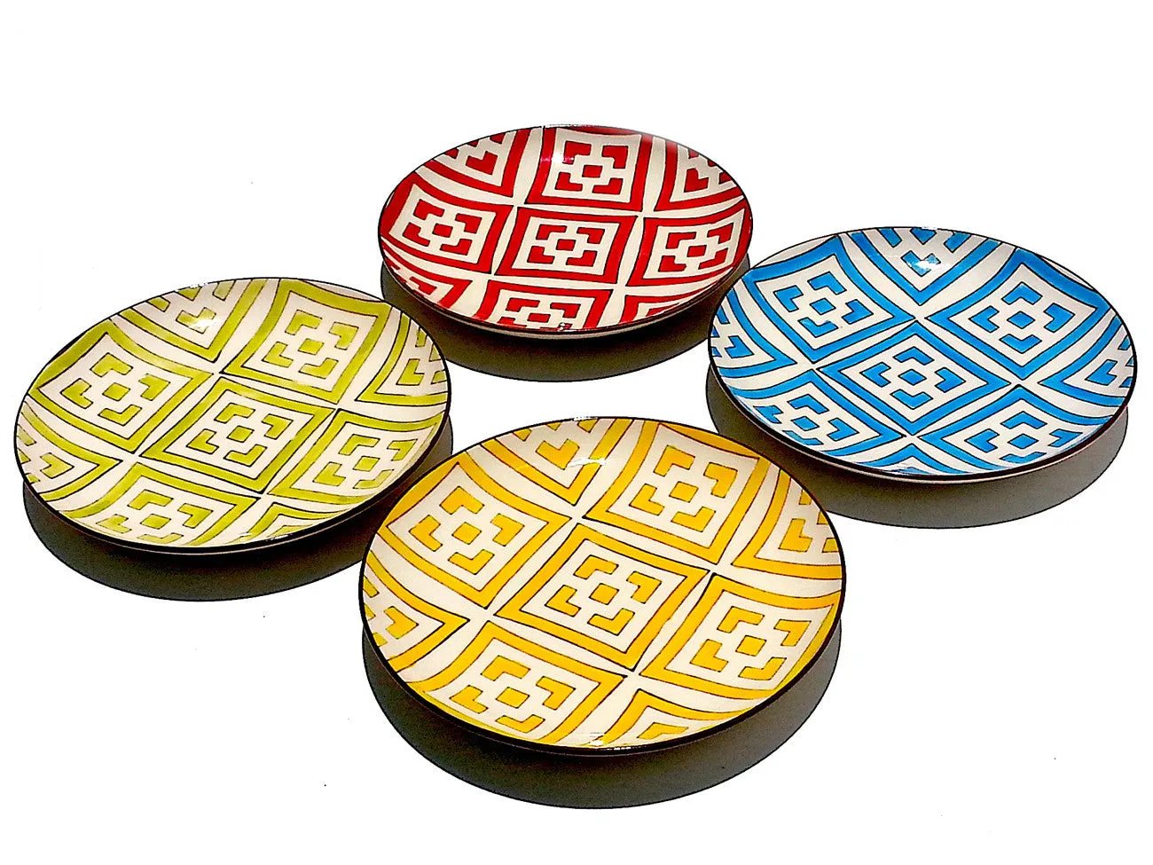 Salad Plate Block Design Set Of 4