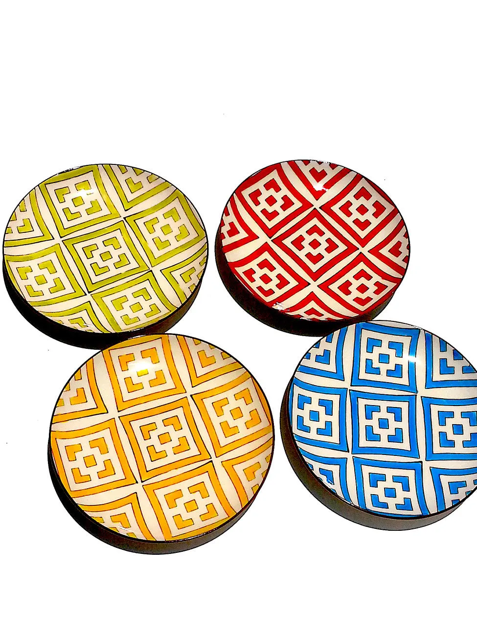 Salad Plate Block Design Set Of 4