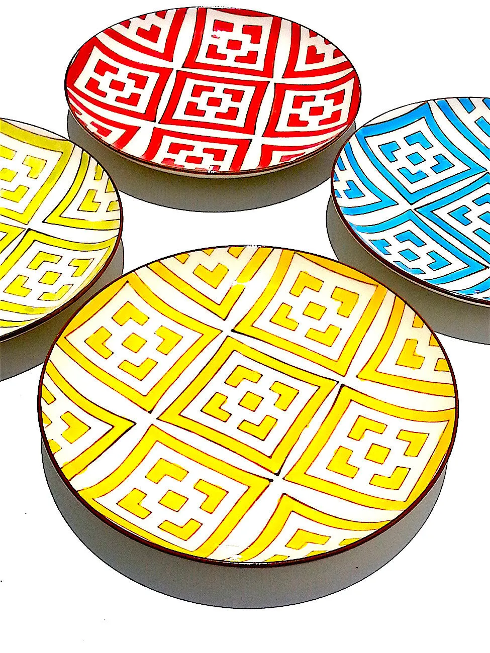 Salad Plate Block Design Set Of 4