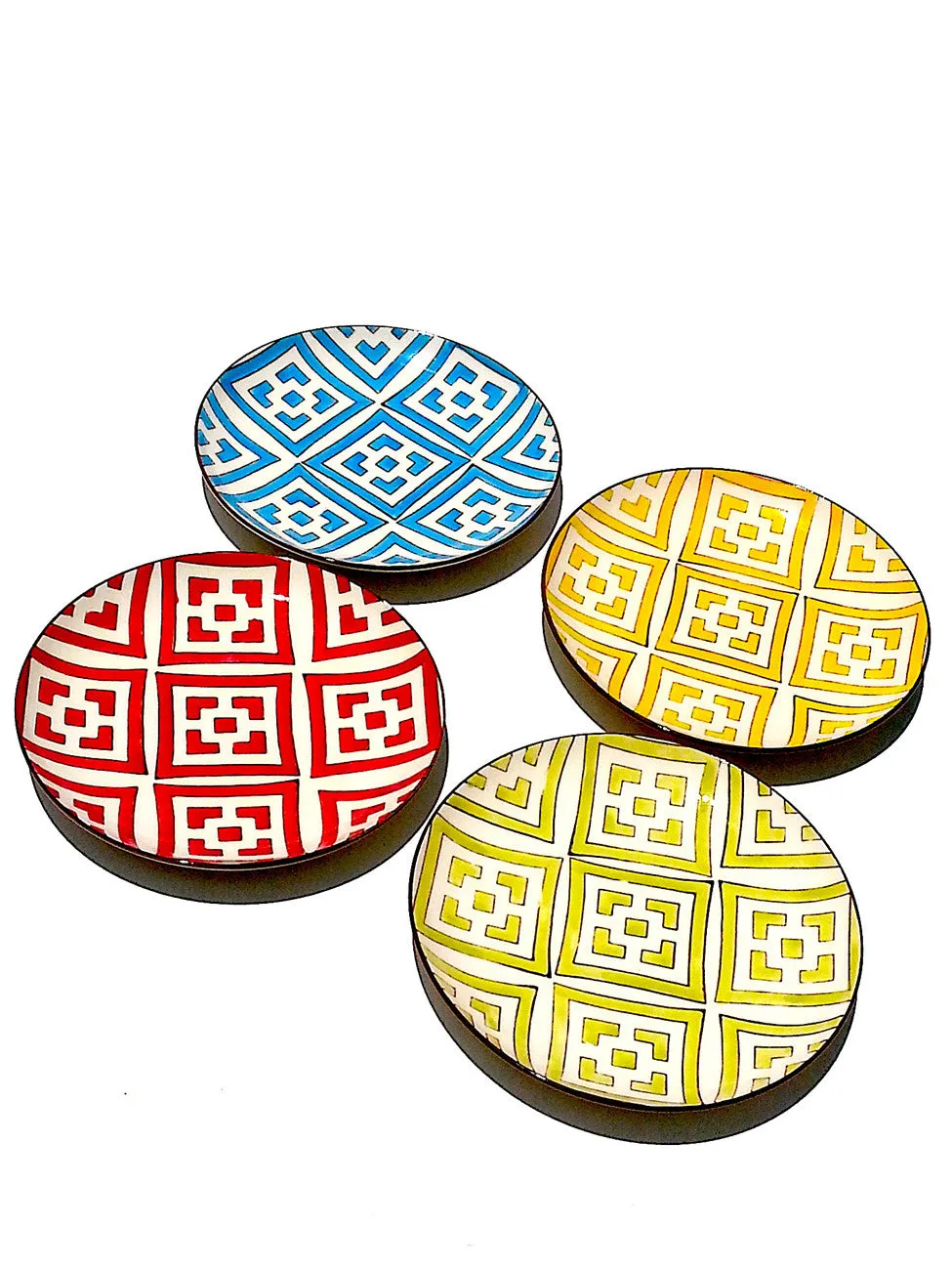 Salad Plate Block Design Set Of 4