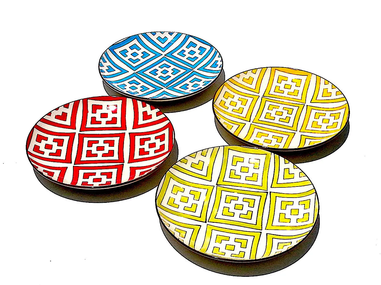 Salad Plate Block Design Set Of 4