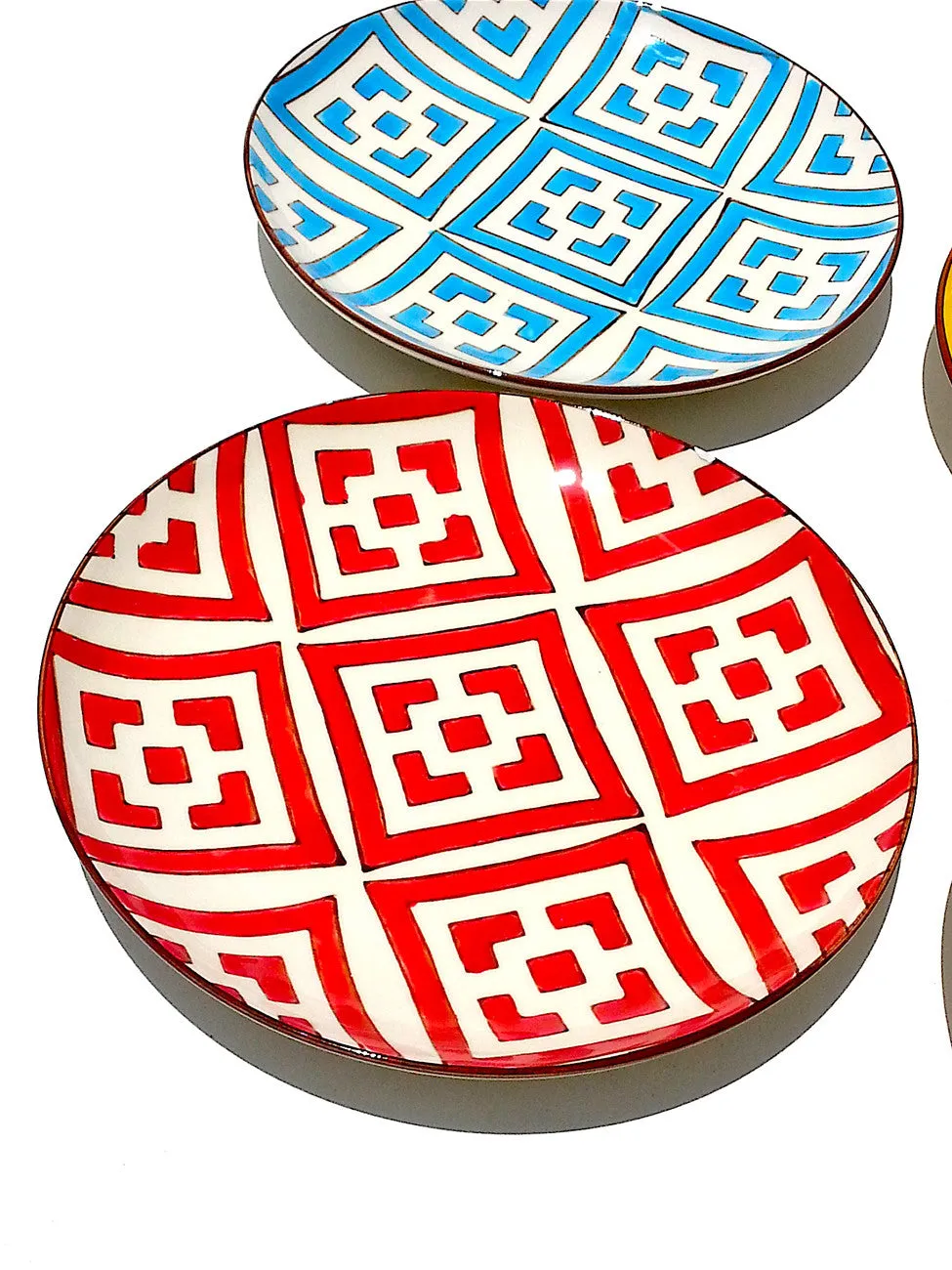 Salad Plate Block Design Set Of 4