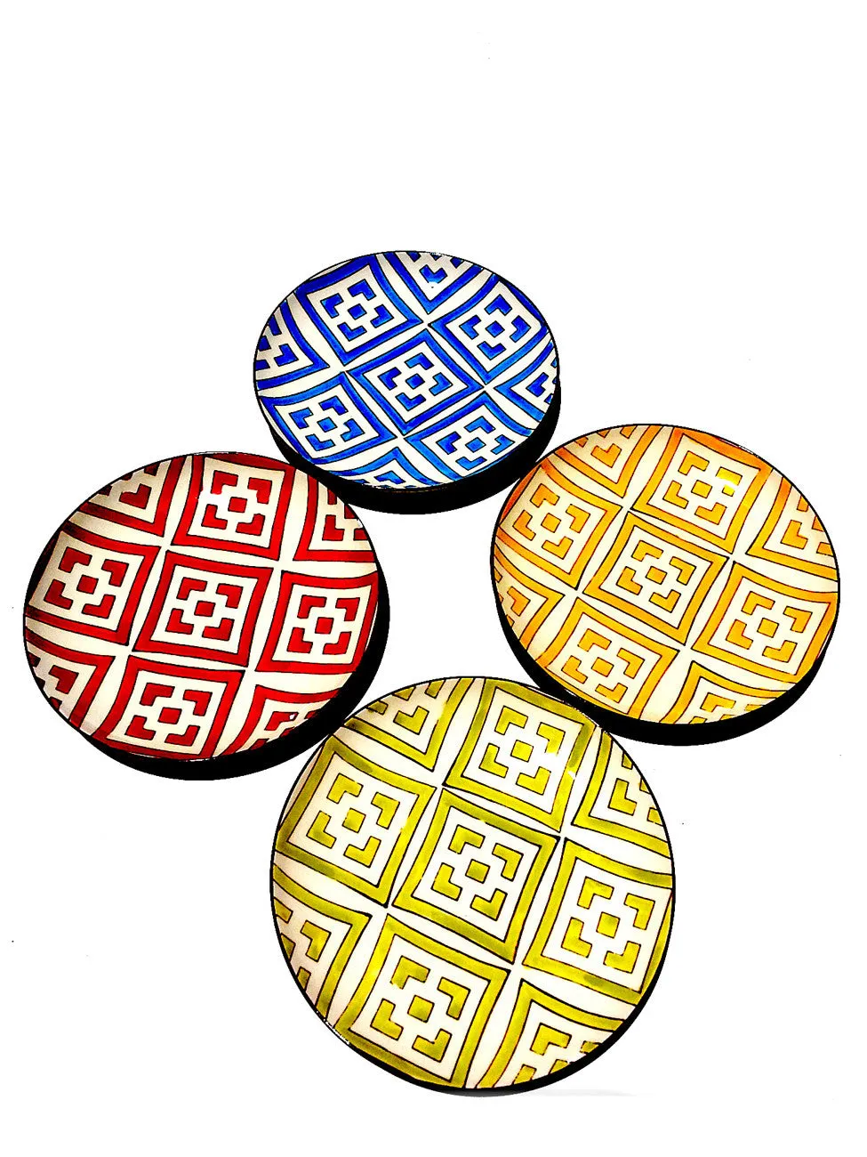 Salad Plate Block Design Set Of 4