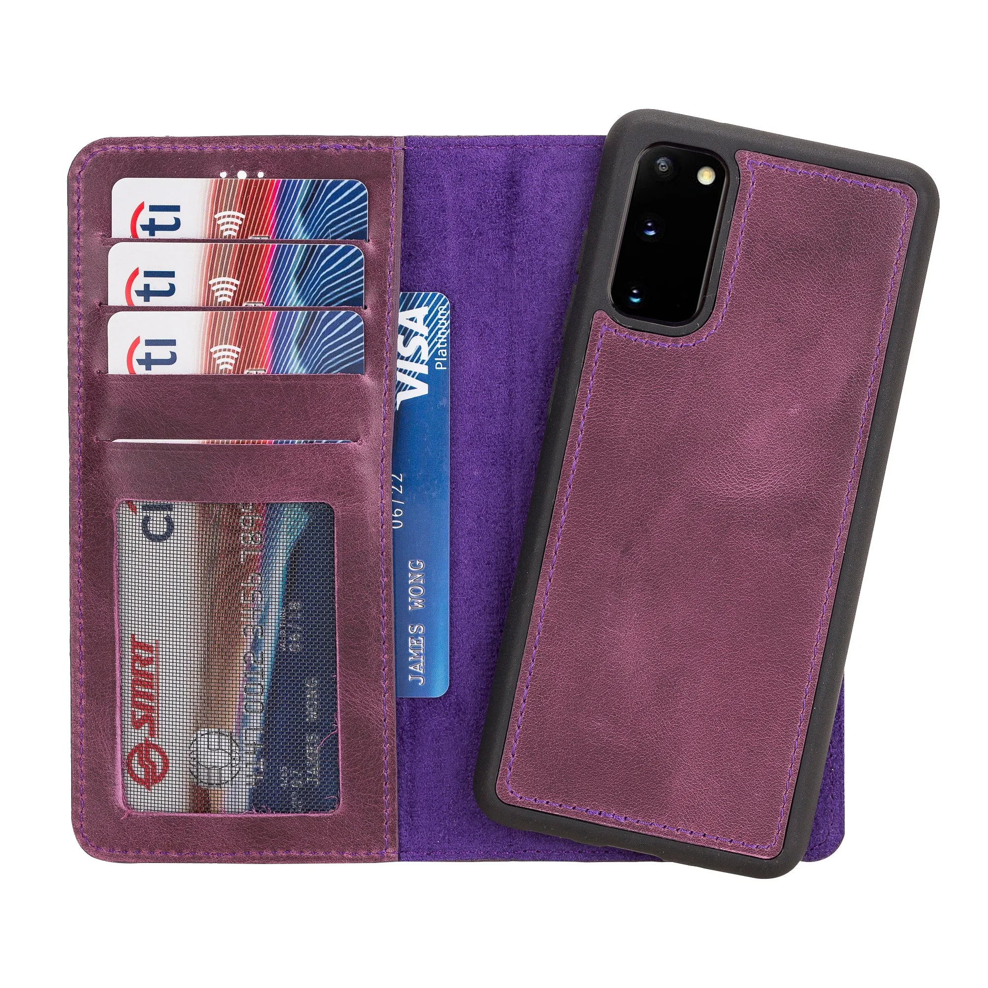 Samsung Galaxy S20 Magnetic Detachable Leather Wallet Case
