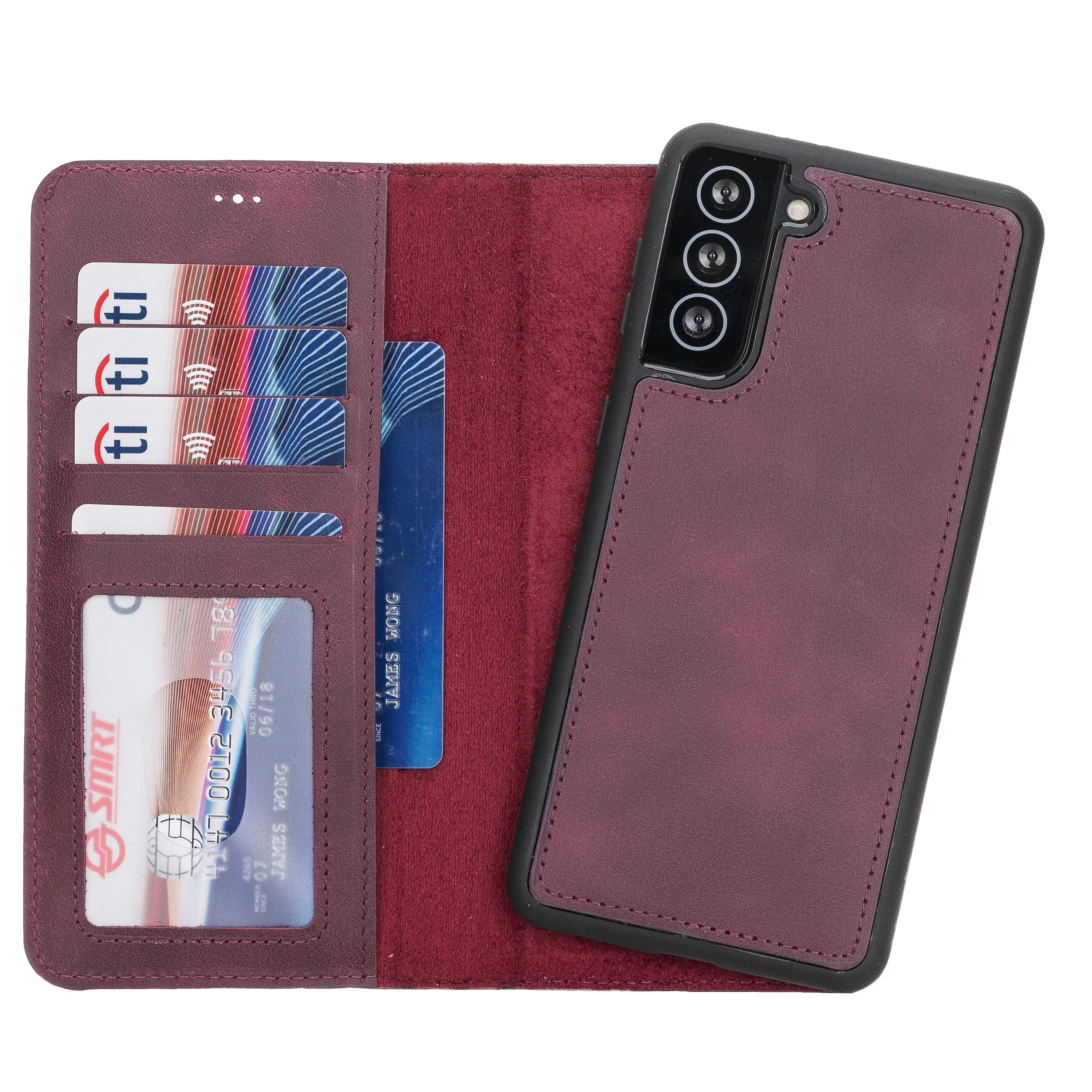 Samsung Galaxy S21 Plus Magnetic Detachable Leather Wallet Case