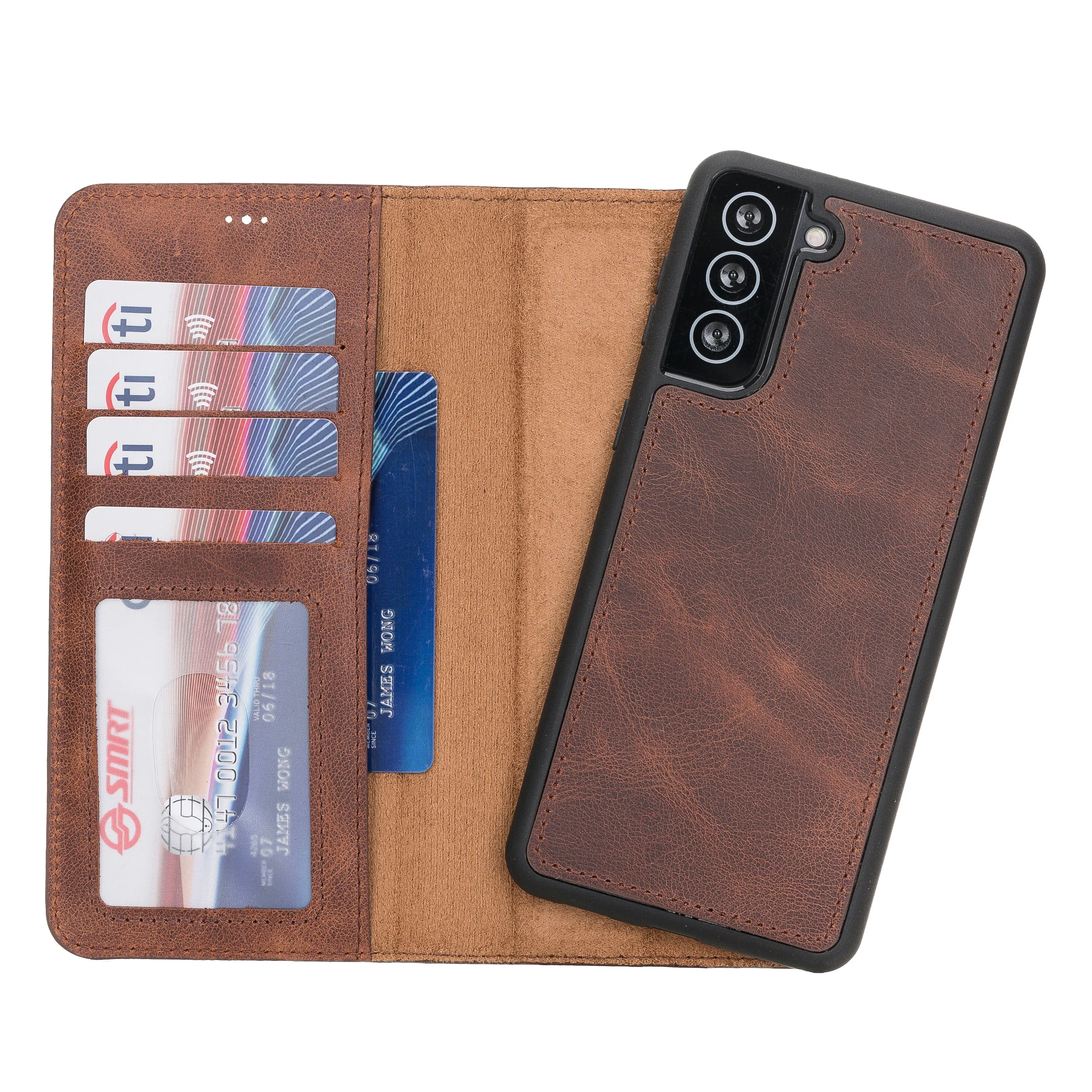 Samsung Galaxy S21 Plus Magnetic Detachable Leather Wallet Case