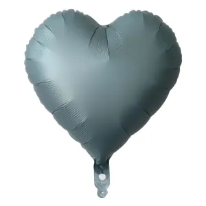 Satin Luxe Boho Green Heart Shaped Foil Balloon, 18 Inches, 1 Count