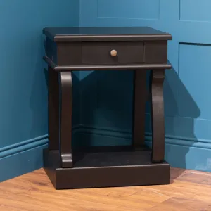 Scroll Black 1-Drawer End Table by Tara Lane