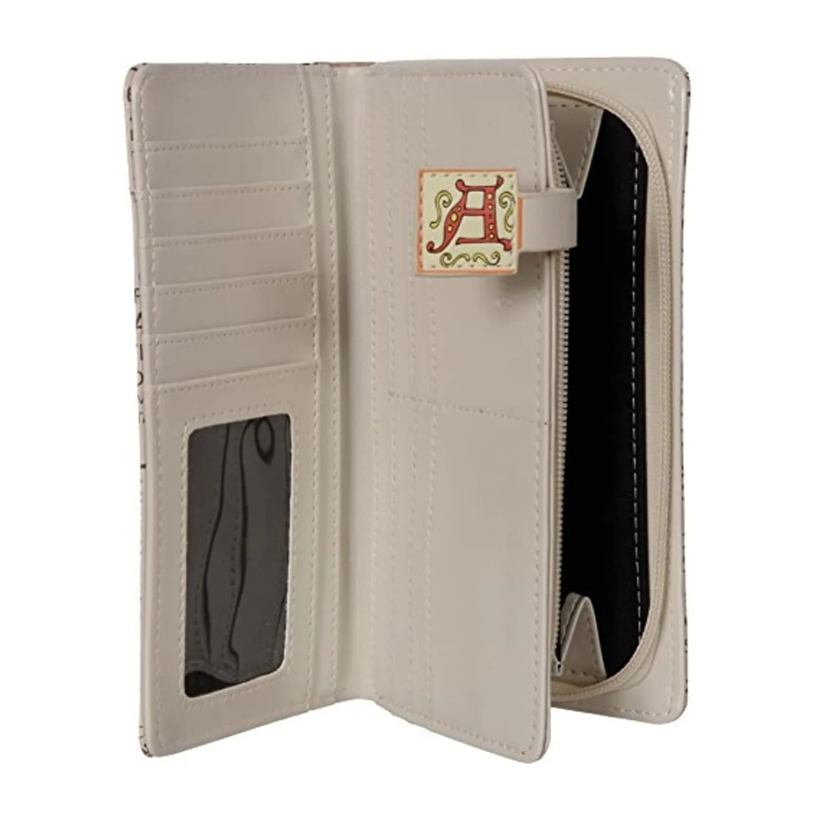 Shagwear Literature Large Cream Zipper Wallet