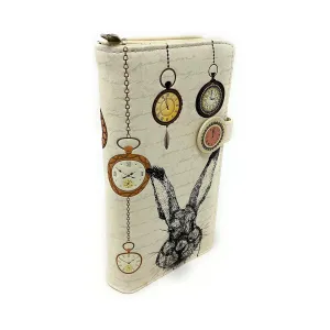 Shagwear Pocket Watch Rabbit Large Beige Zipper Wallet