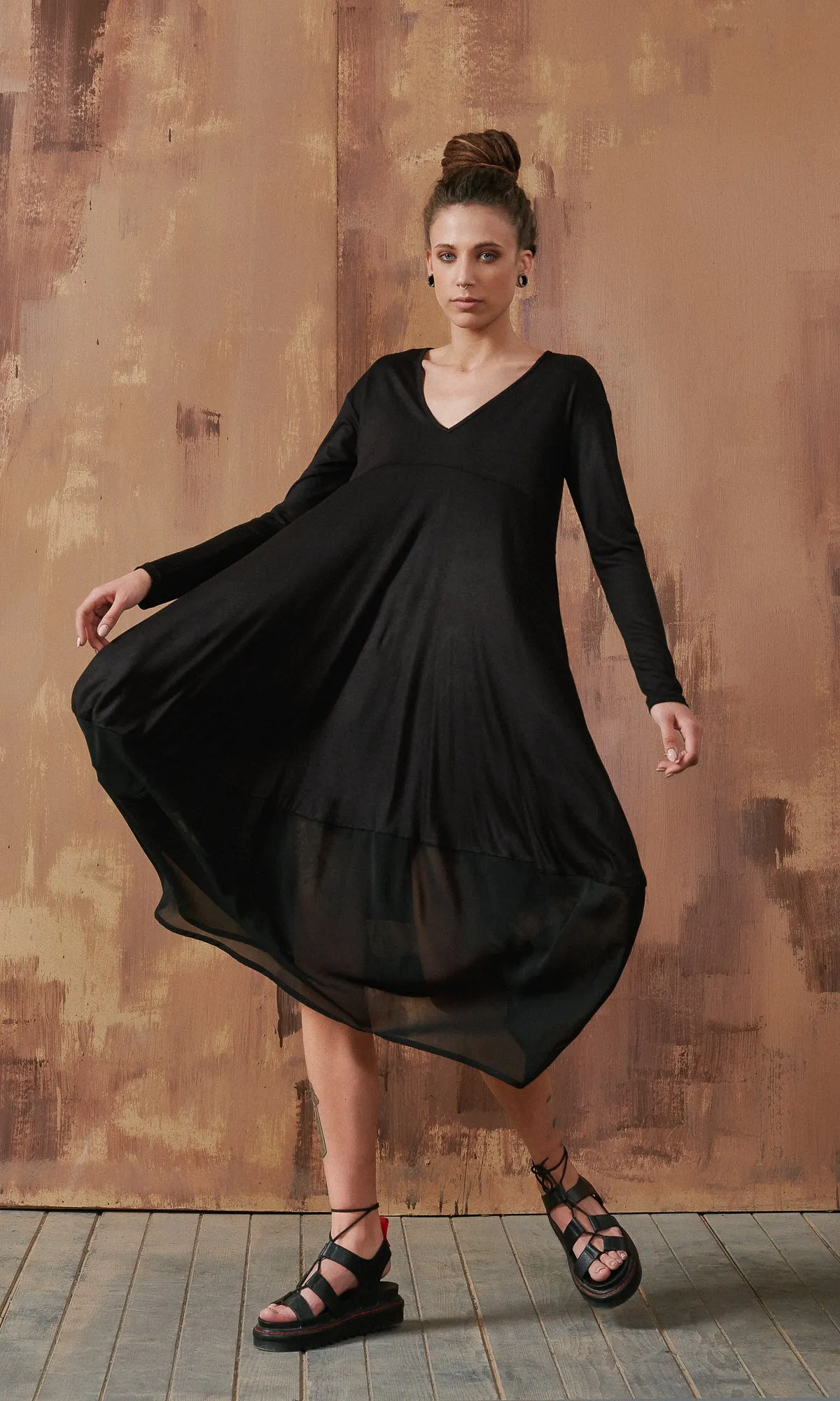 Sheer Lower Ends Dress
