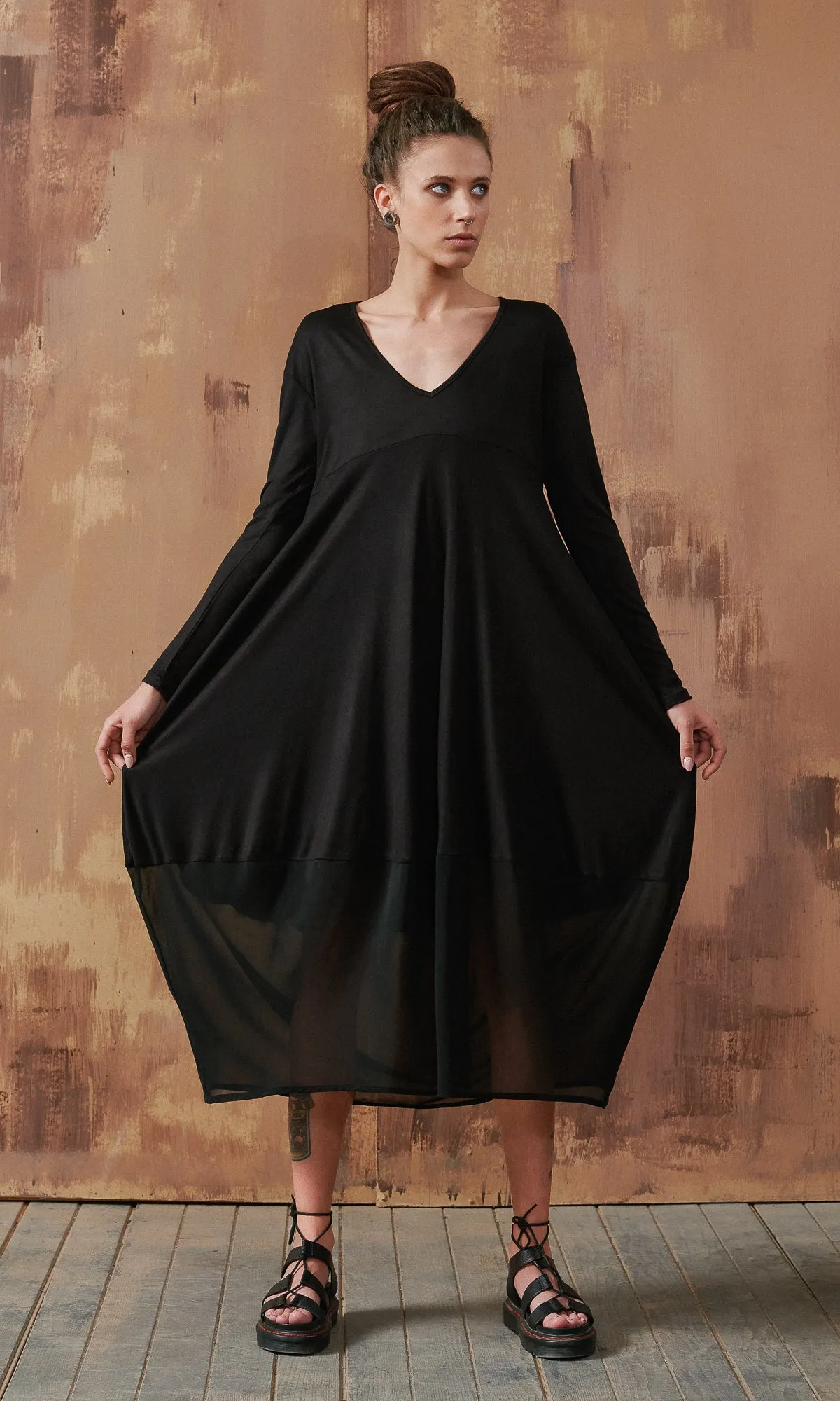 Sheer Lower Ends Dress