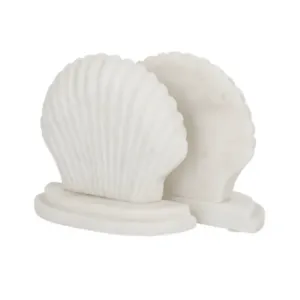 Shell Marble Bookend | White