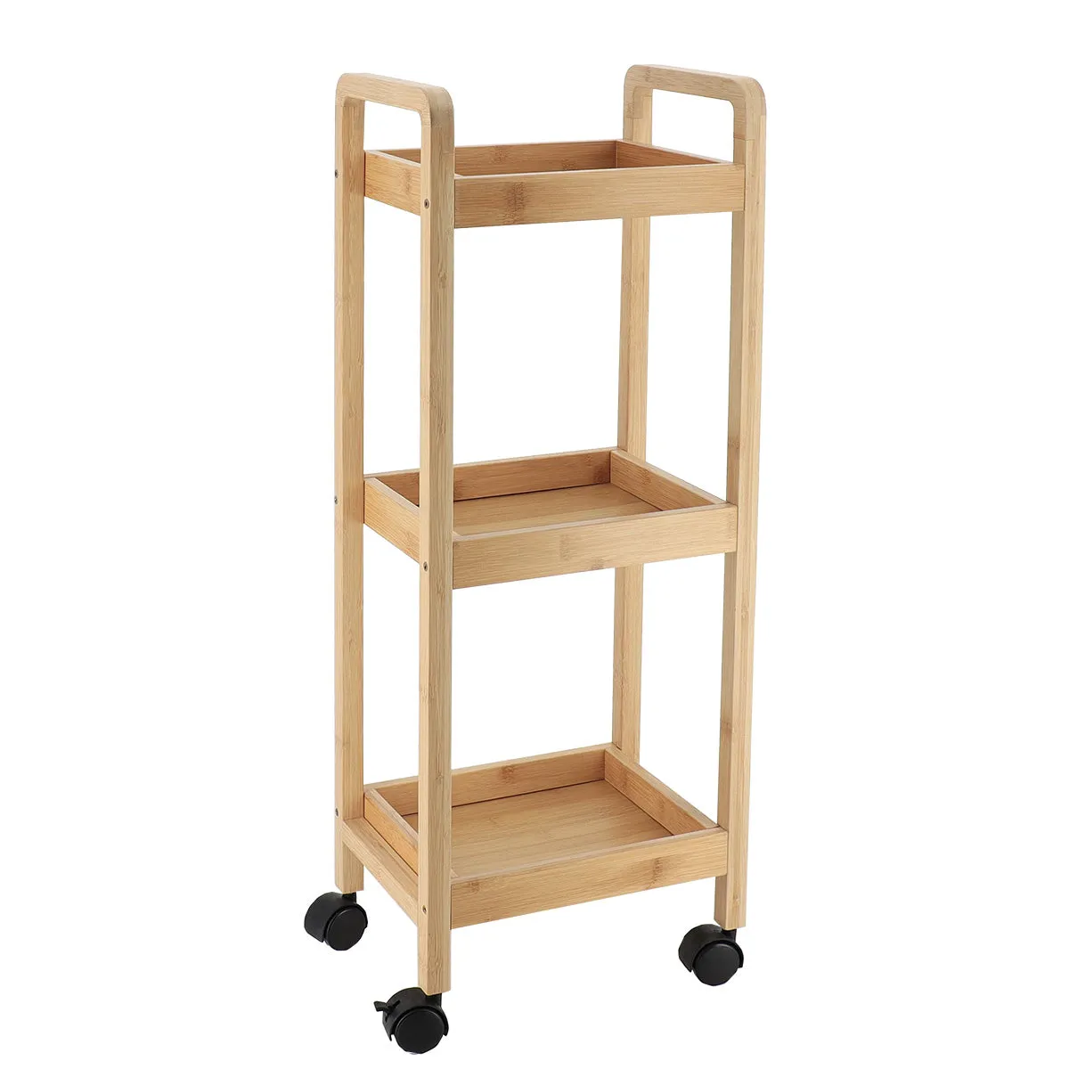 Sideboard On Wheels With 3 Shelfs - Bamboo