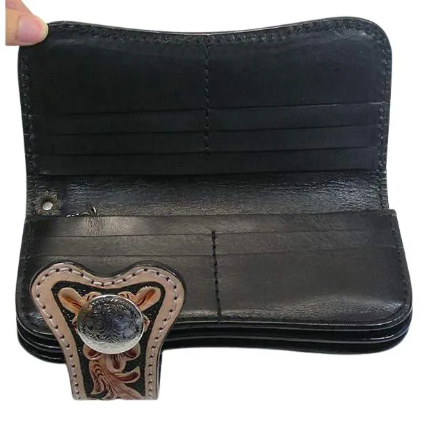 Skull Devil Rider Leather Chain Biker Wallet