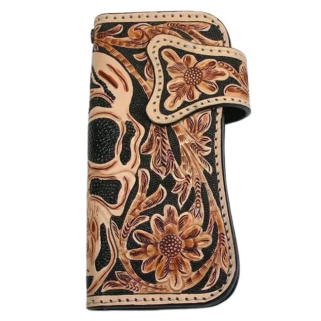 Skull Devil Rider Leather Chain Biker Wallet