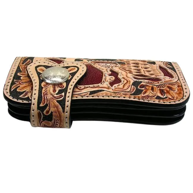 Skull Devil Rider Leather Chain Biker Wallet