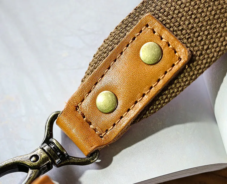 Small Canvas Crossbody Bag Leather Canvas Shoulder Bag For Women