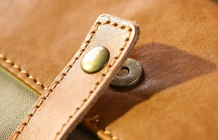 Small Canvas Crossbody Bag Leather Canvas Shoulder Bag For Women