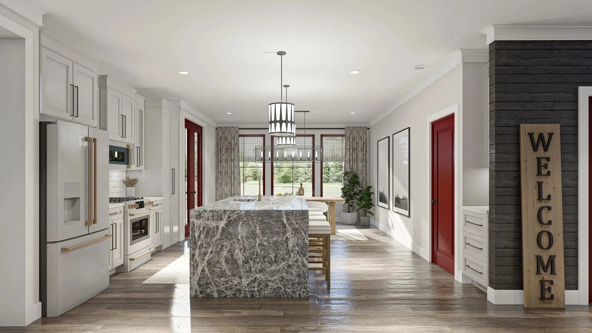 Spacious 2-Bedroom House Plan with Game Room and Outdoor Fireplace