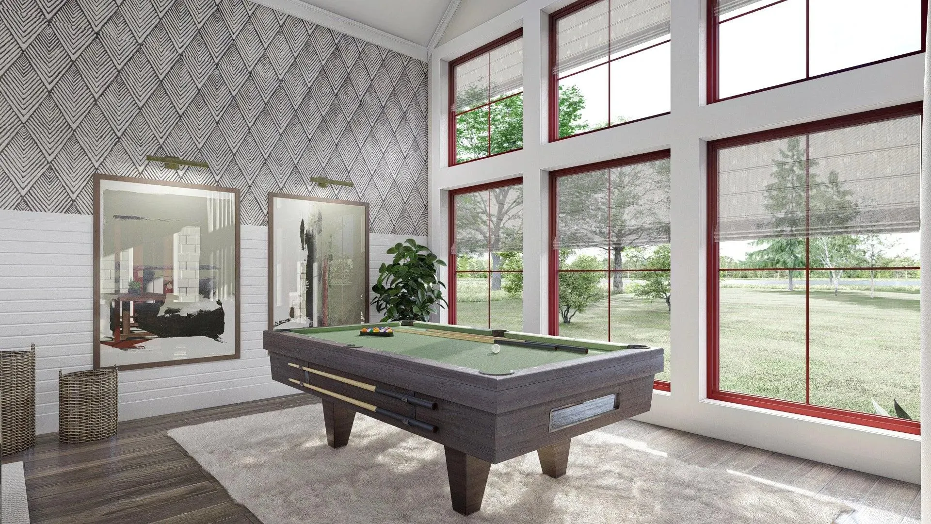 Spacious 2-Bedroom House Plan with Game Room and Outdoor Fireplace