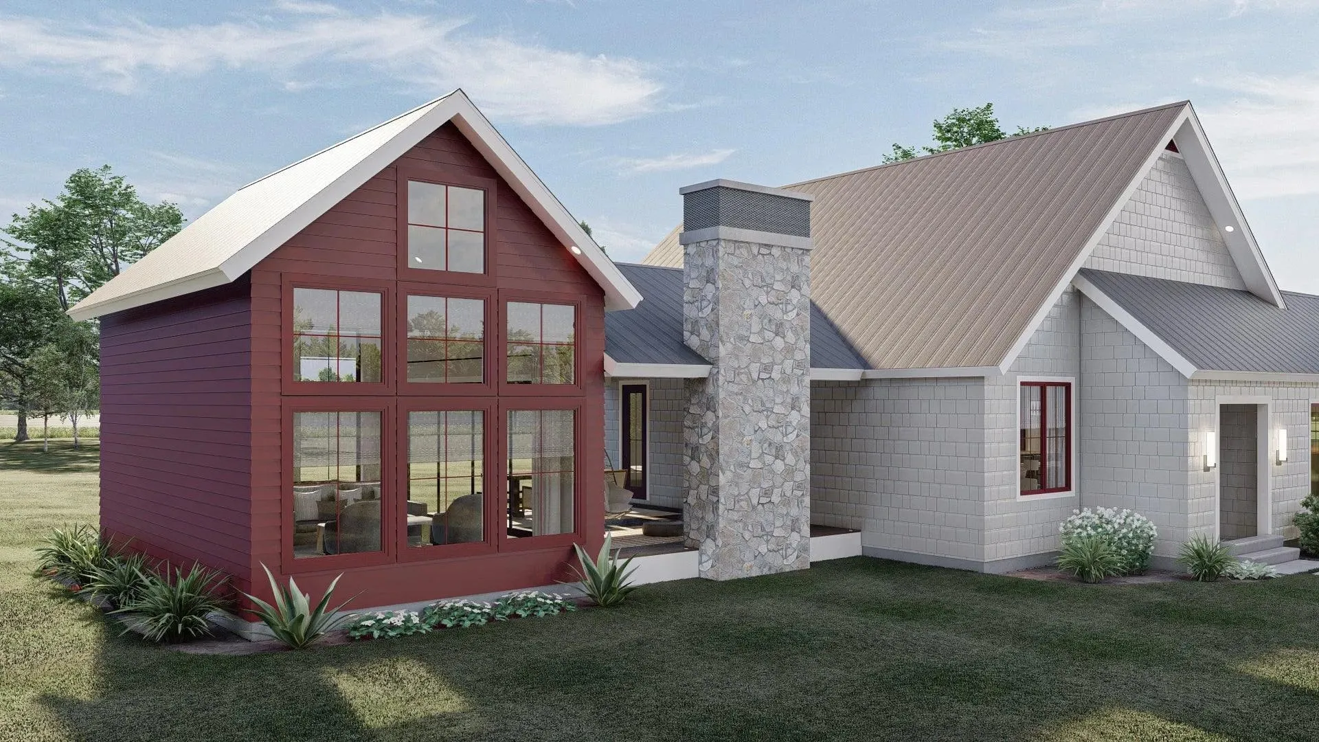 Spacious 2-Bedroom House Plan with Game Room and Outdoor Fireplace