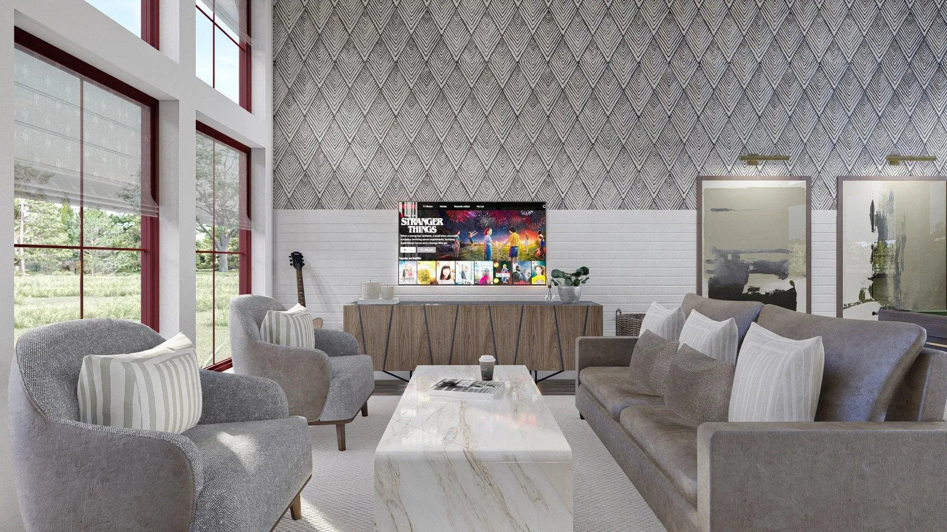 Spacious 2-Bedroom House Plan with Game Room and Outdoor Fireplace