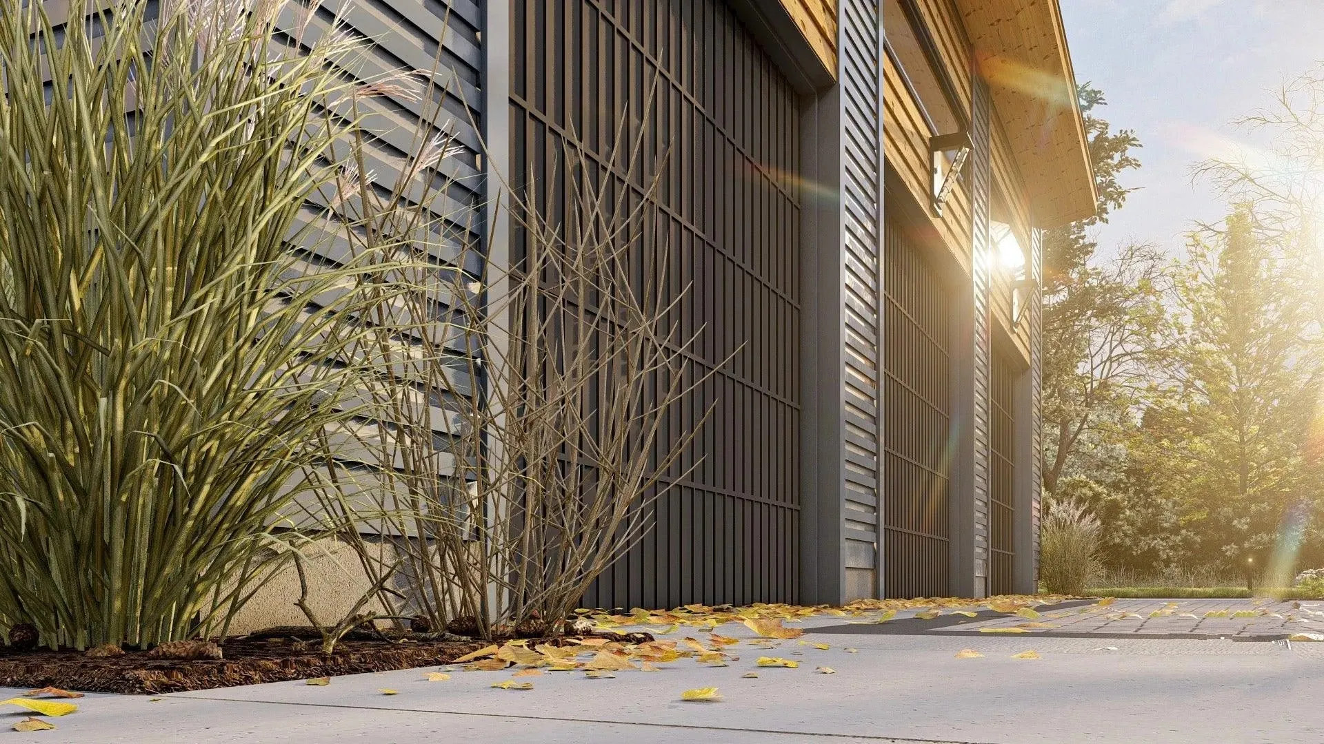 Spacious 3-Bay Garage Plan with High Ceilings and Front Load