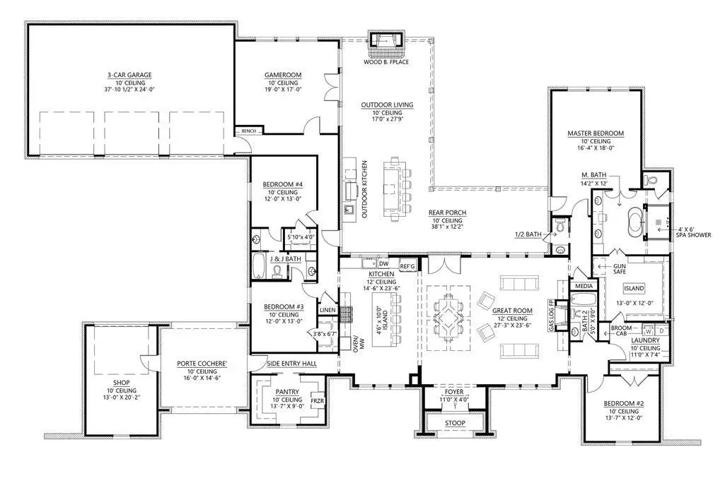 Spacious 3690 Sq Ft Home with Expansive Outdoor Living Areas