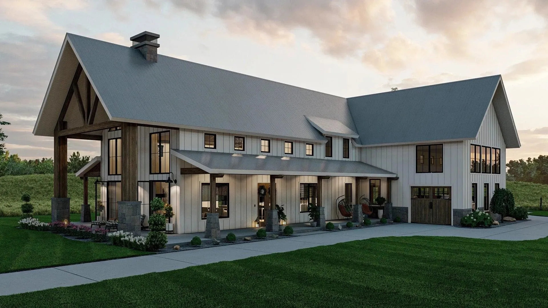 Spacious 4-Bedroom Home with Expansive Porches and Rear Garage