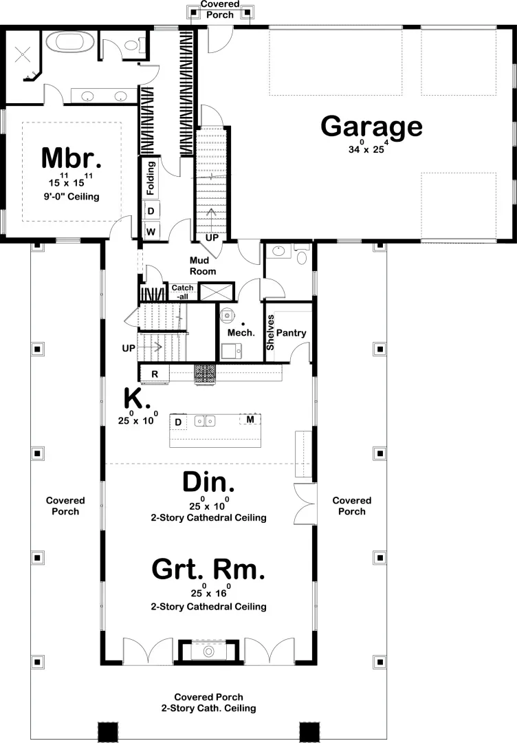 Spacious 4-Bedroom Home with Expansive Porches and Rear Garage