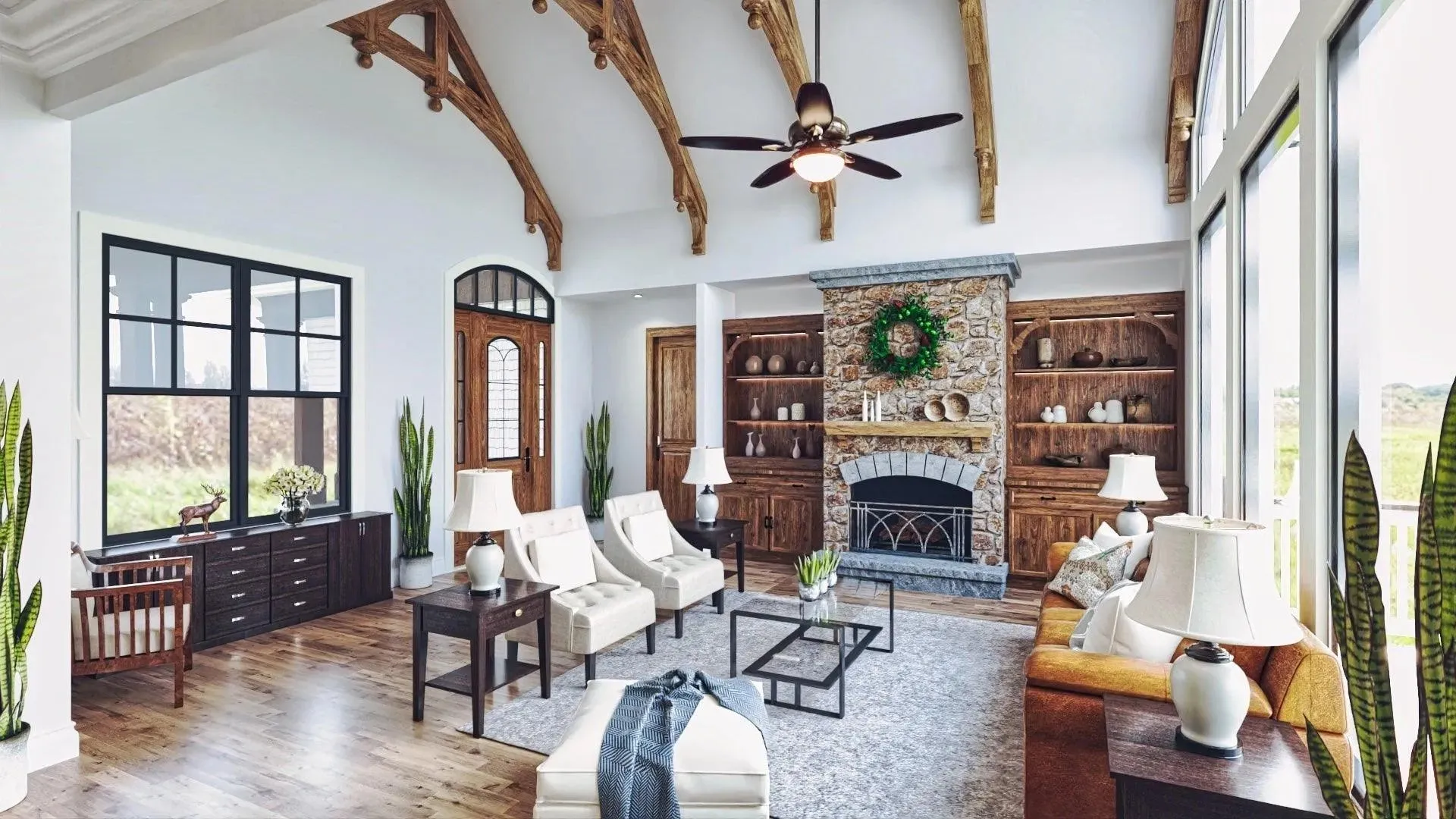 Spacious Three-Bedroom Home with Stone Exterior