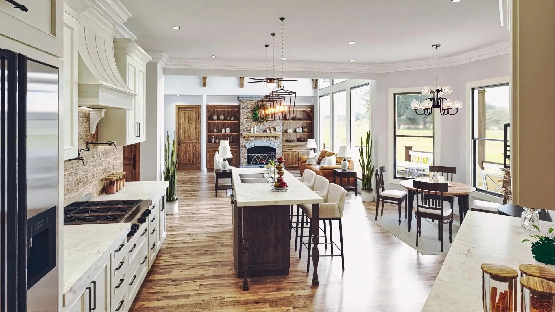 Spacious Three-Bedroom Home with Stone Exterior