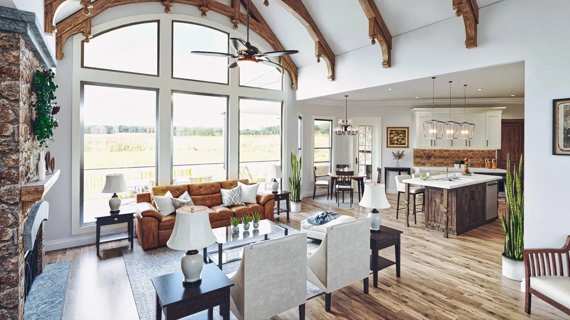 Spacious Three-Bedroom Home with Stone Exterior