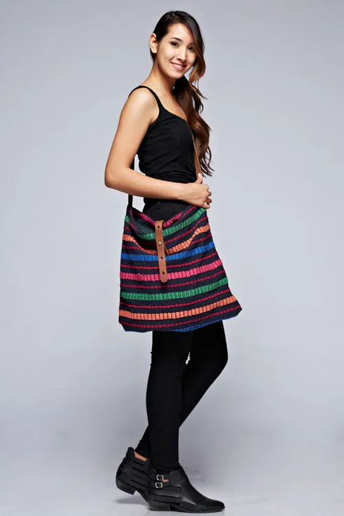 Striped Cross-Body Bag
