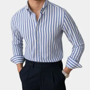 Striped Seersucker Shirt - Cross & Crown