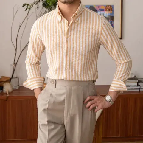 Striped Seersucker Shirt - Cross & Crown