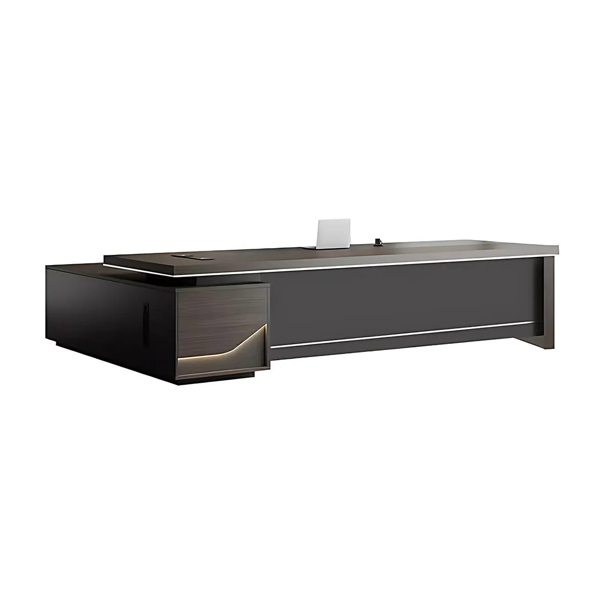 Stylish and Luxurious L-Shaped Executive Desk with Spacious Desktop Design