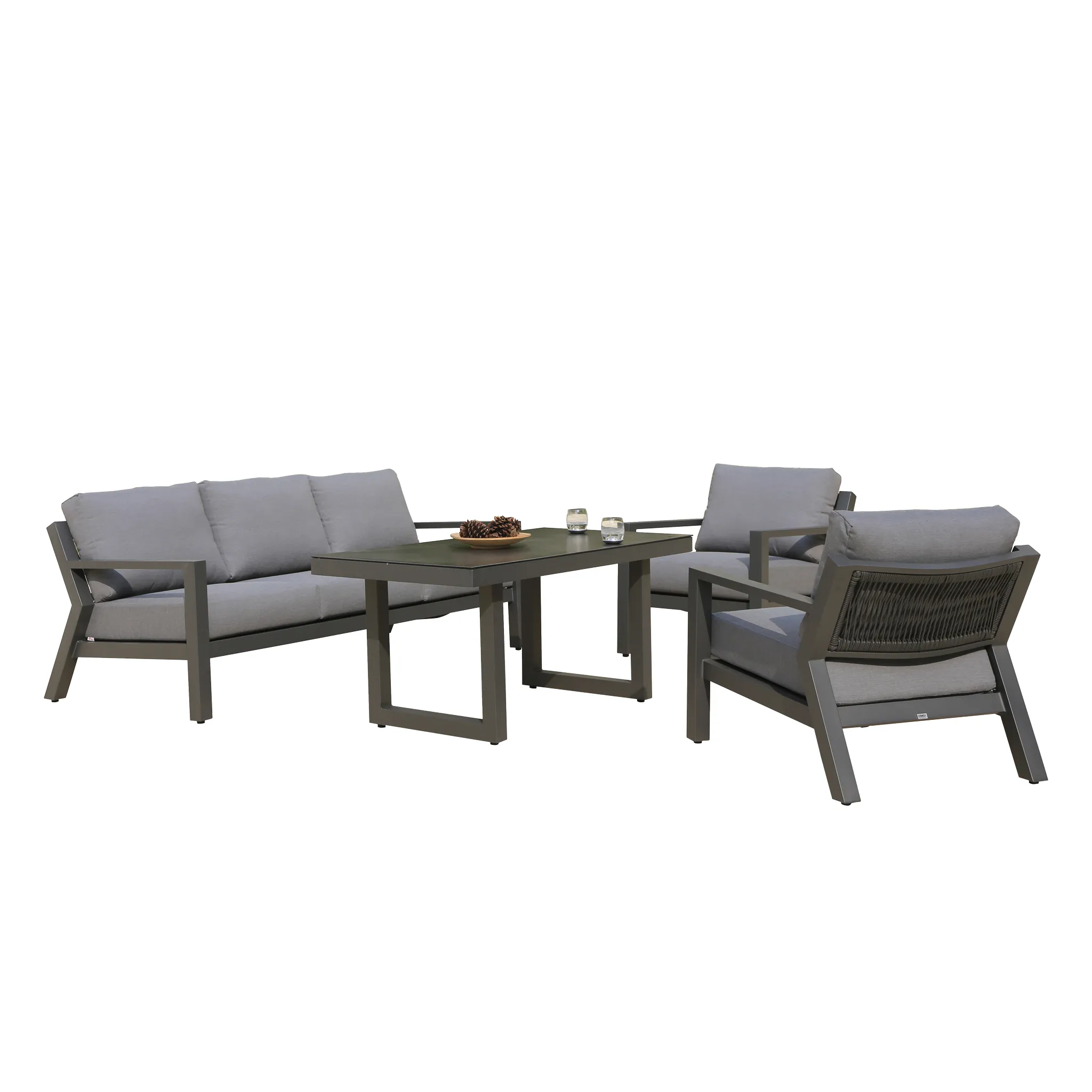 Taliya 4 Pc 5 Seater Outdoor Lounge Setting Charcoal